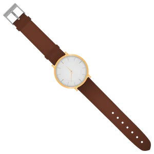 Elegant Golden Trim Watch PNG Image