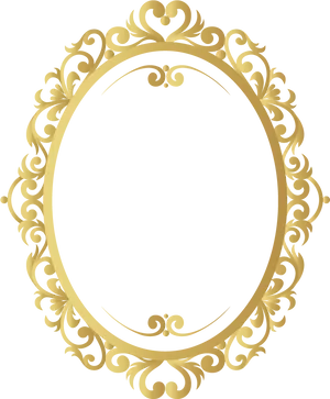 Elegant Golden Vintage Frame PNG Image