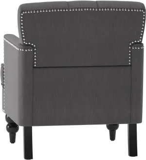 Elegant Gray Club Chairwith Nailhead Trim PNG Image