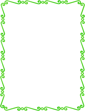 Elegant Green Scroll Frame PNG Image