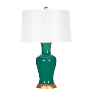 Elegant Green Table Lamp PNG Image