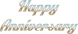 Elegant Happy Anniversary Text PNG Image