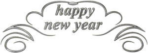 Elegant Happy New Year Calligraphy PNG Image