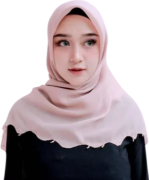 Elegant Hijab Portrait PNG Image