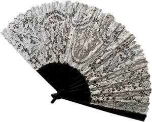 Elegant Lace Hand Fan PNG Image