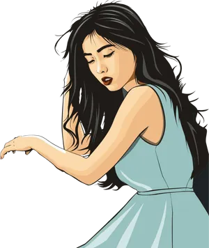 Elegant Lady Illustration PNG Image