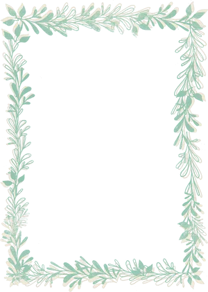 Elegant Leafy Frame Design PNG Image