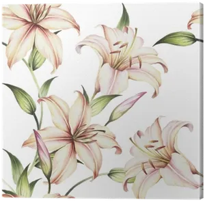 Elegant Lily Floral Pattern PNG Image