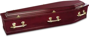 Elegant Mahogany Casket PNG Image