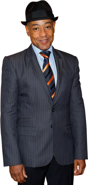 Elegant Manin Suitand Hat PNG Image