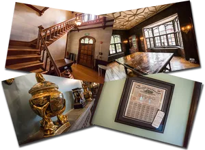 Elegant Mansion Interior Details PNG Image