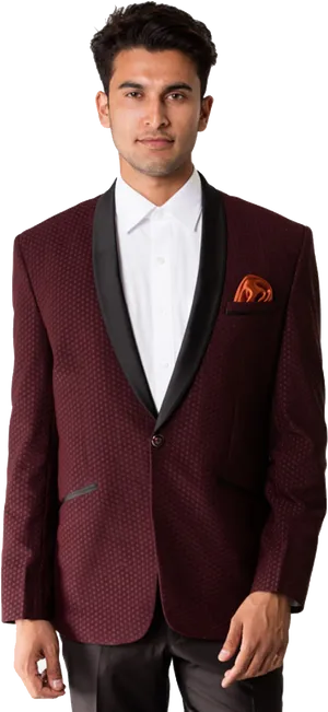 Elegant Maroon Blazer Style PNG Image