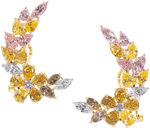 Elegant Marquise Diamond Earrings PNG Image