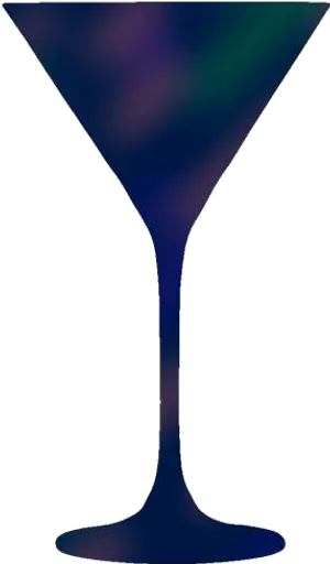 Elegant Martini Glass Silhouette PNG