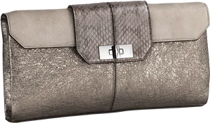 Elegant Metallic Clutch Purse PNG Image