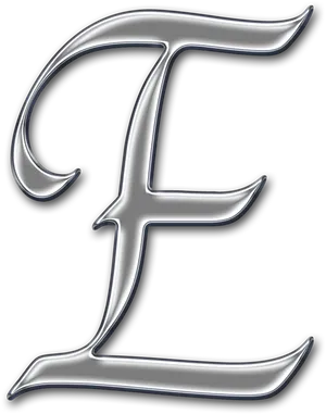 Elegant Metallic Letter E PNG Image