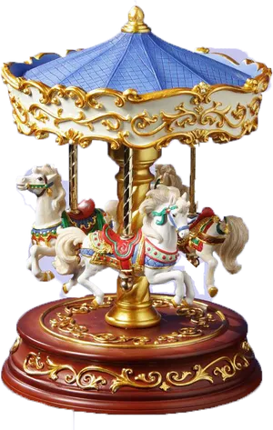 Elegant Miniature Carousel Model PNG Image