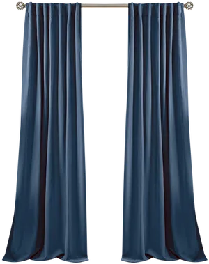 Elegant Navy Blue Curtains PNG