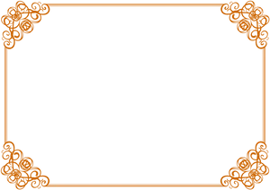 Elegant Orange Floral Certificate Border PNG Image