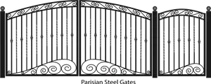 Elegant Parisian Style Steel Gates PNG Image