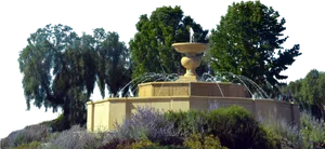 Elegant Park Fountain PNG Image