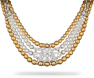 Elegant Pearland Gold Mangalsutra Design PNG Image