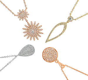 Elegant Pendant Necklaces Collection PNG Image