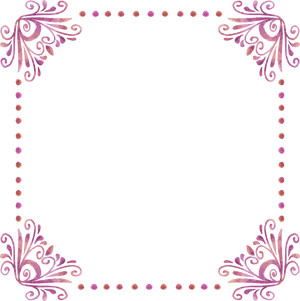 Elegant Pink Floral Page Border PNG Image