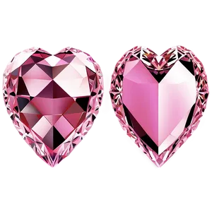 Elegant Pink Heart Diamond Drawing Png 06282024 PNG Image