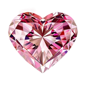 Elegant Pink Heart Diamond Drawing Png 1 PNG Image