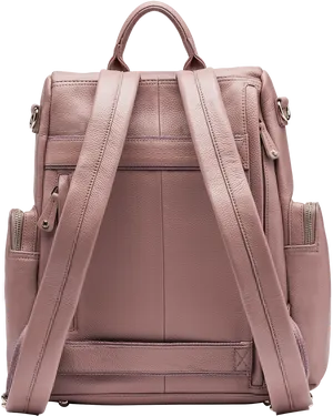 Elegant Pink Leather Backpack PNG Image