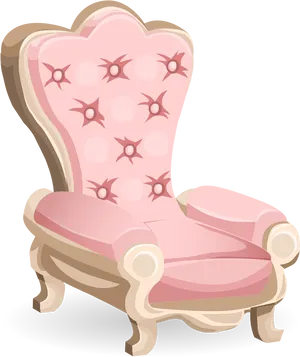 Elegant Pink Vintage Chair PNG Image