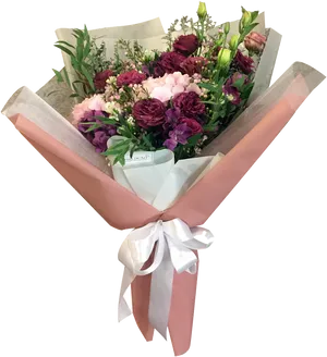 Elegant Pinkand Purple Flower Bouquet PNG Image