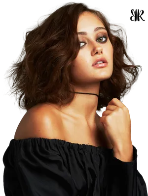 Elegant Portrait Young Woman PNG Image