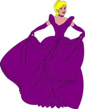 Elegant Purple Dress Princess PNG Image