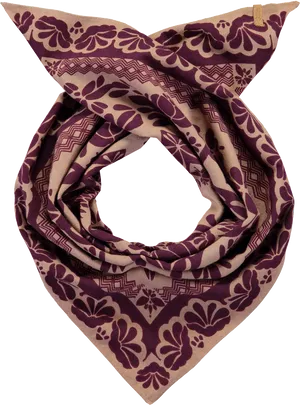 Elegant Purple Floral Scarf PNG Image