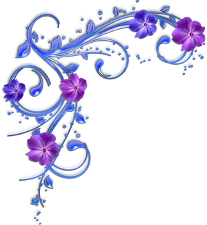 Elegant Purple Flowers Design PNG Image