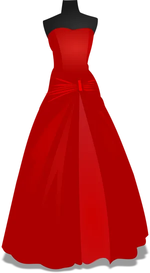 Elegant Red Evening Gown PNG Image