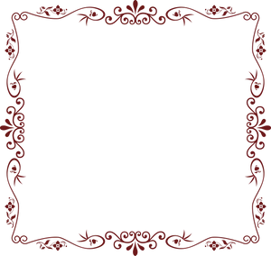 Elegant Red Floral Frame PNG Image