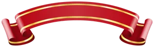 Elegant Red Gold Trimmed Banner PNG Image