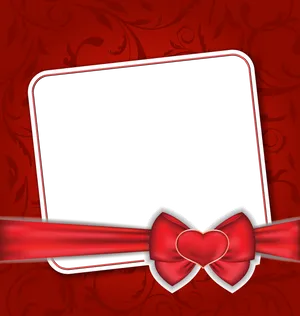 Elegant Red Heart Frame PNG Image