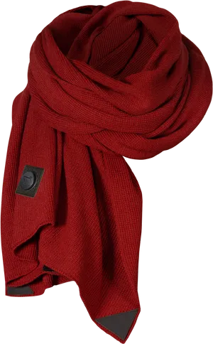 Elegant Red Knitted Scarf PNG Image