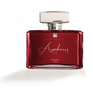 Elegant Red Perfume Bottle PNG Image