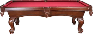 Elegant Red Pool Table PNG Image