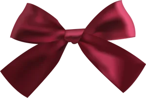 Elegant Red Satin Bow PNG Image