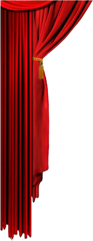 Elegant Red Theater Curtain PNG Image