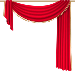 Elegant Red Theater Curtains PNG Image