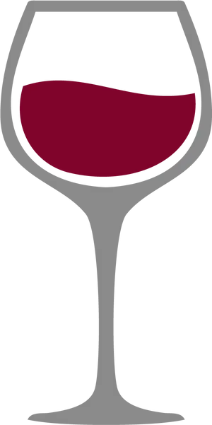 Elegant Red Wine Glass Silhouette PNG Image