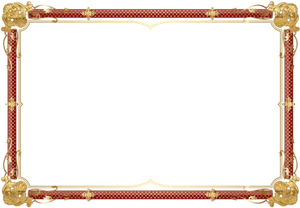 Elegant Redand Gold Certificate Border PNG Image