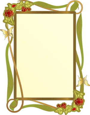 Elegant Rose Decorative Frame PNG Image